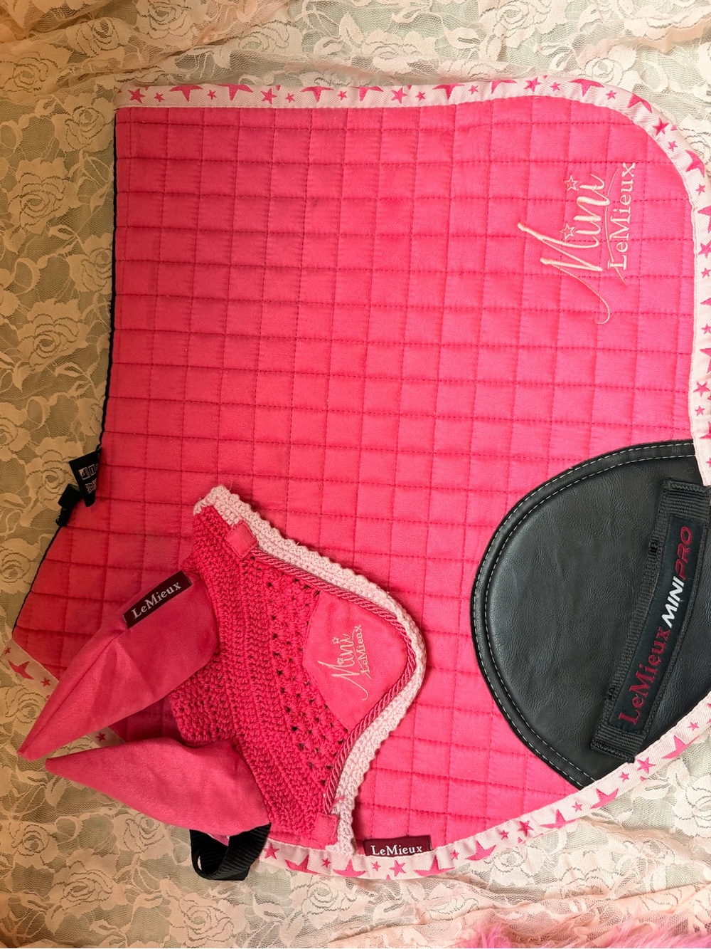 Mini Lemieux saddle pad and ear bonnet set